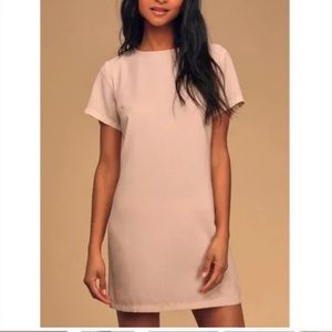 Lulu’s shift and shout blush pink dress nwt size medium